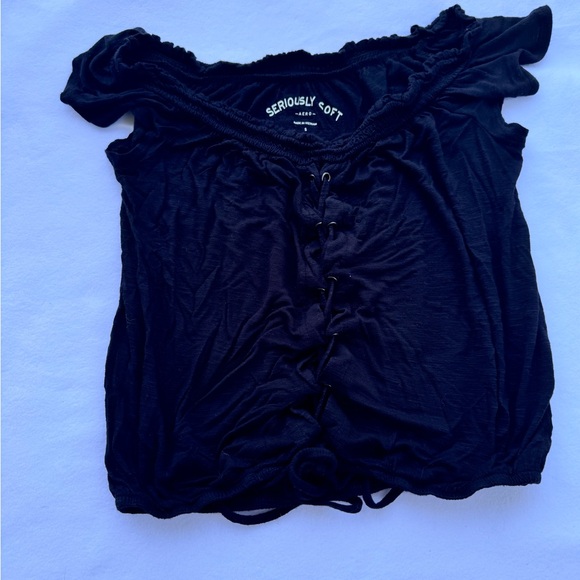 Black lace up top - Picture 2 of 2